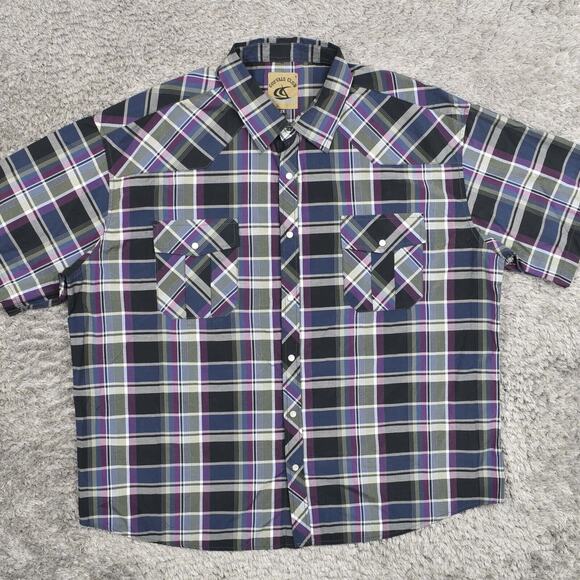 Coevals Club Men's 2X Button Shirt Short Sleeve Plaid Multicolor Plaid - Picture 1 of 8